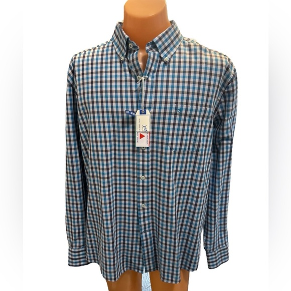 Southern Tide Shirt Mens Multicolor Plaid Channel Marker Button Down Stretch NWT - Picture 1 of 11